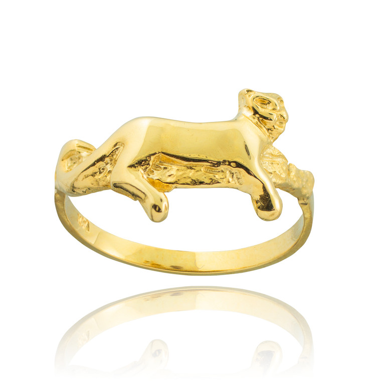 Gold Lioness Ring