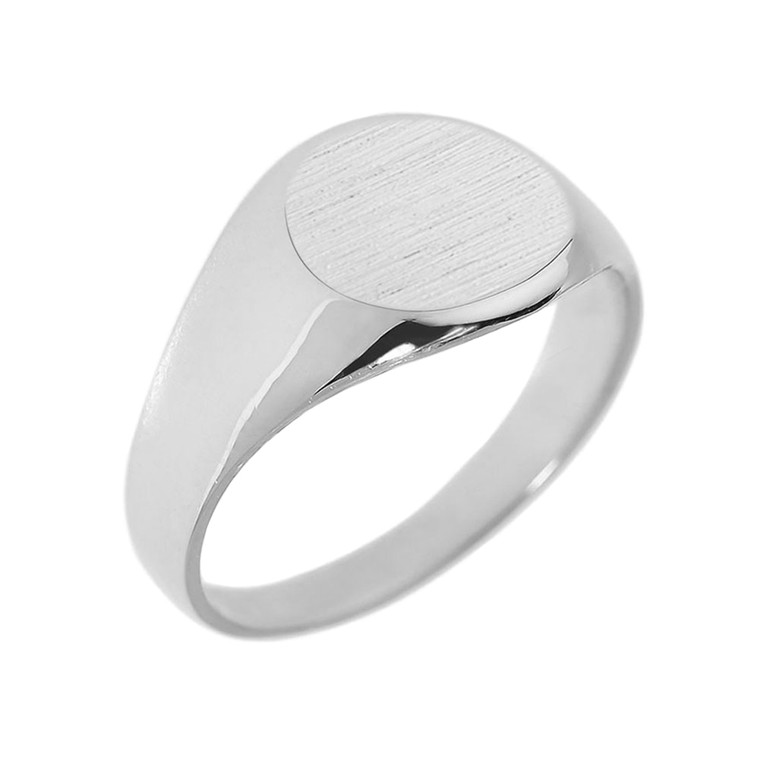Sterling Silver Round Engravable Men's Signet Ring