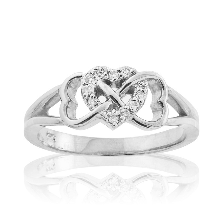 Sterling Silver CZ Infinity Heart Ring