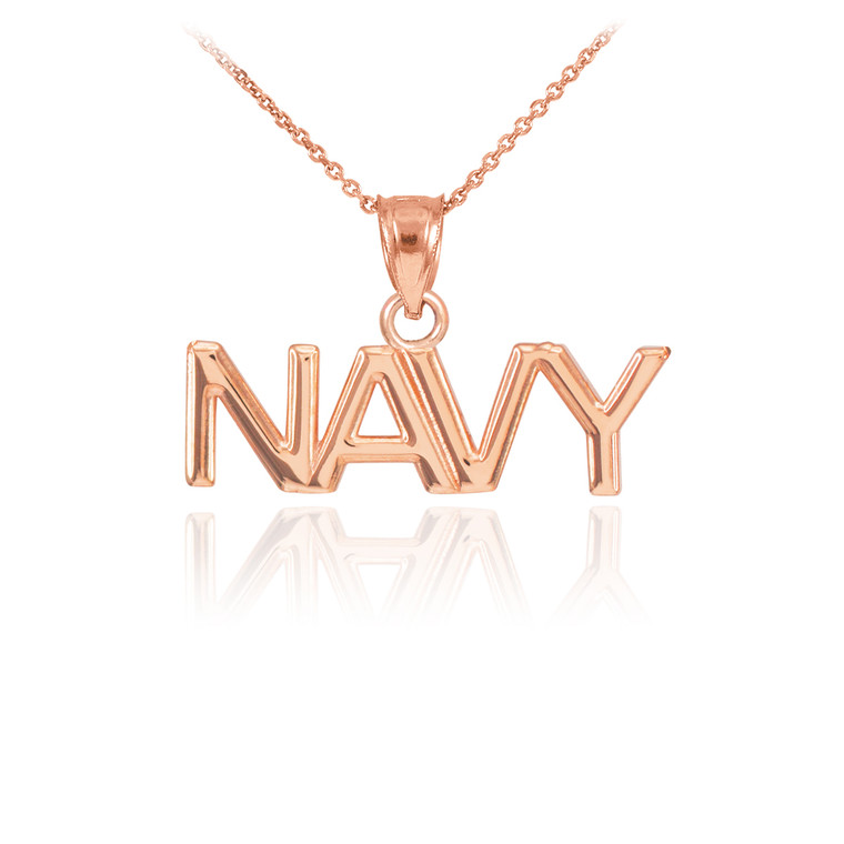 Rose Gold NAVY Pendant Necklace