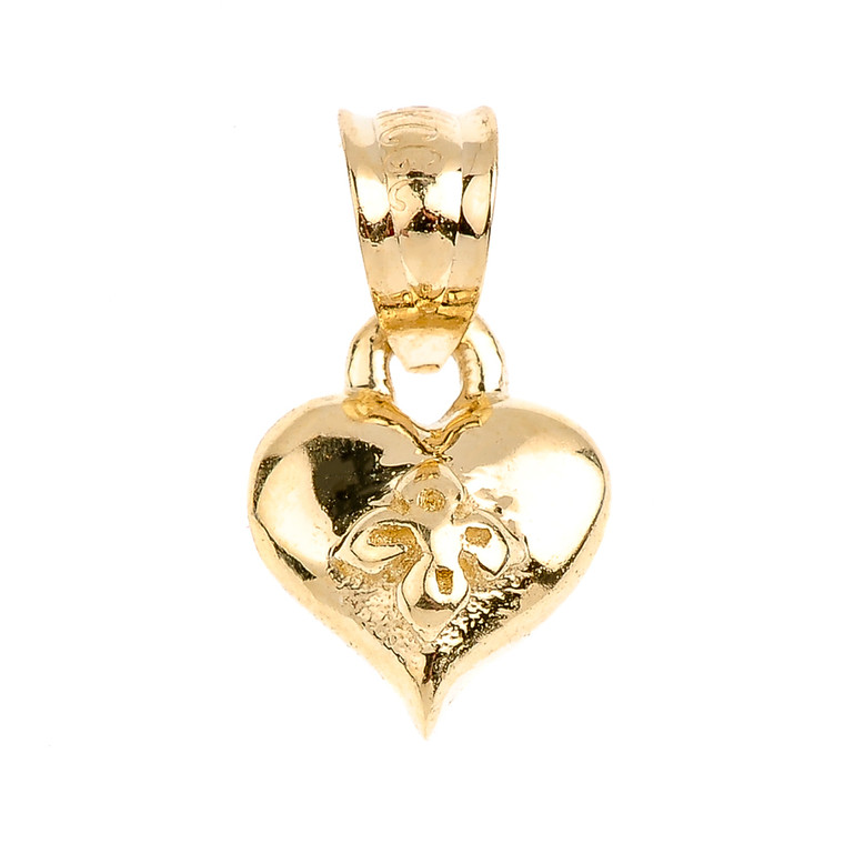 Gold Baby Heart Charm Pendant Necklace
