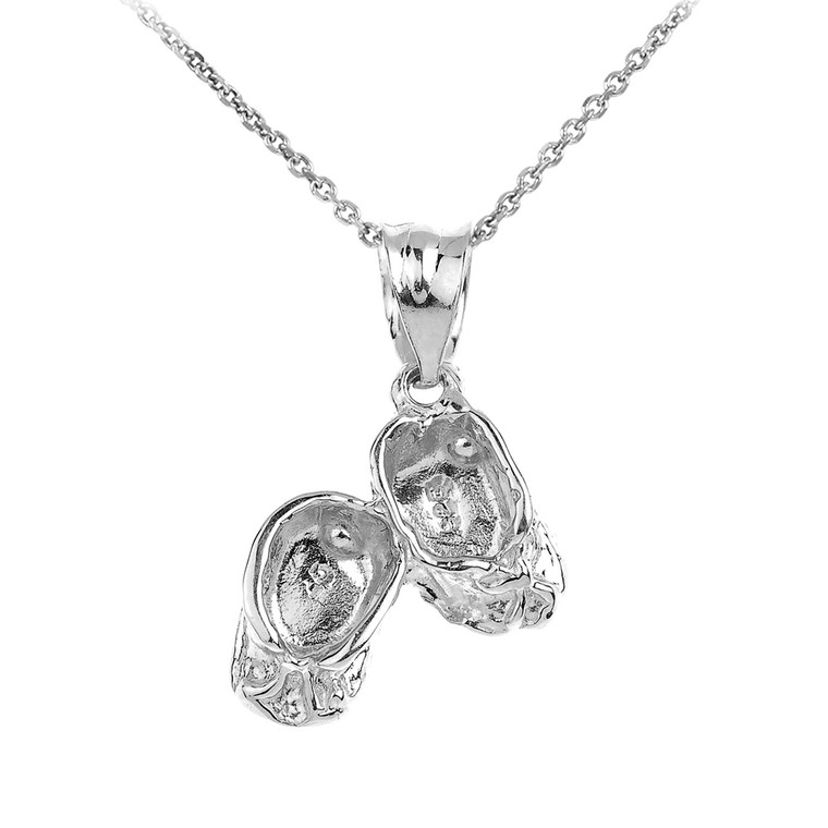 White Gold Baby Girl Shoes Charm Pendant Necklace