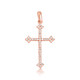 10K Gold Studded Botonee Budded Cross Pendant Necklace | Factory Direct ...
