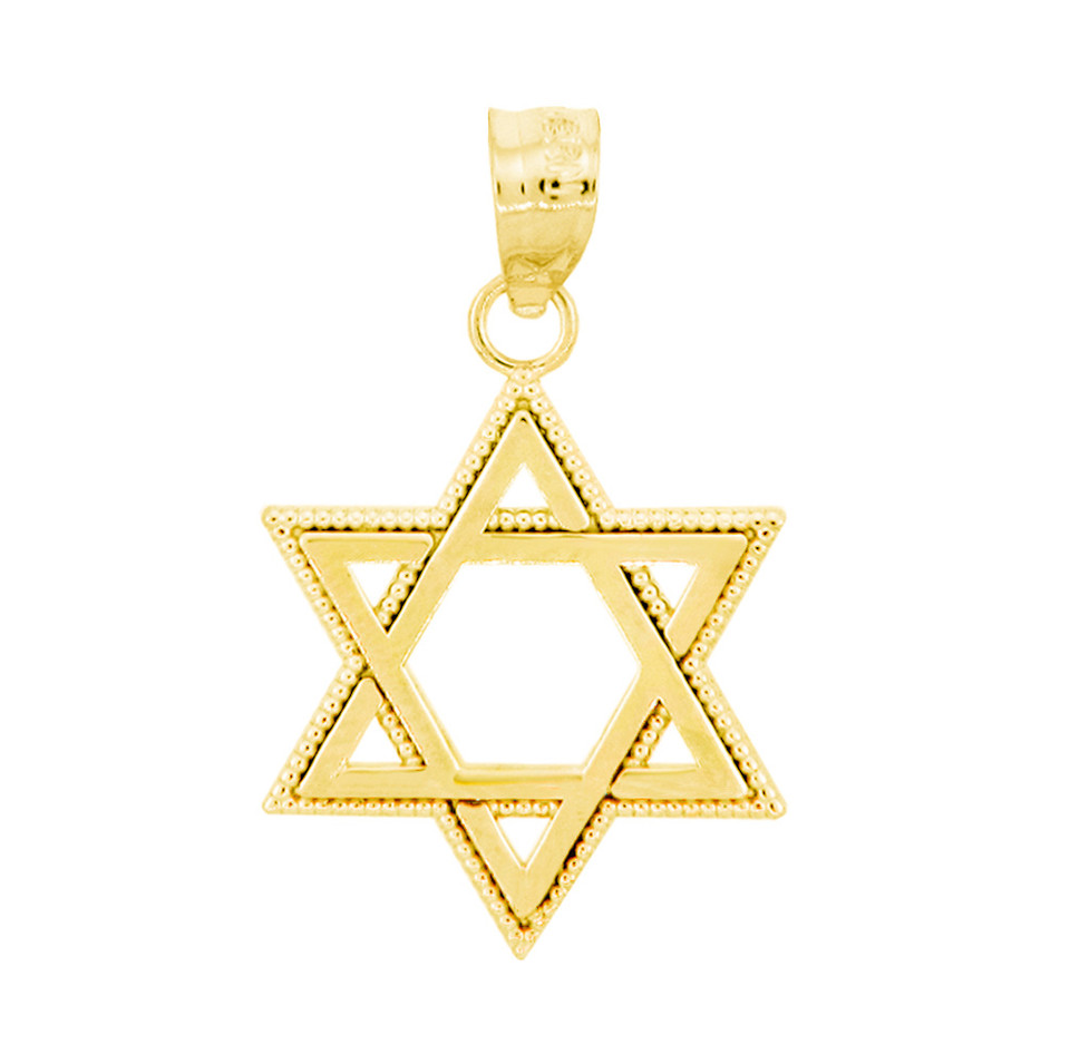 Gold CutOut Star of David Pendant Necklace