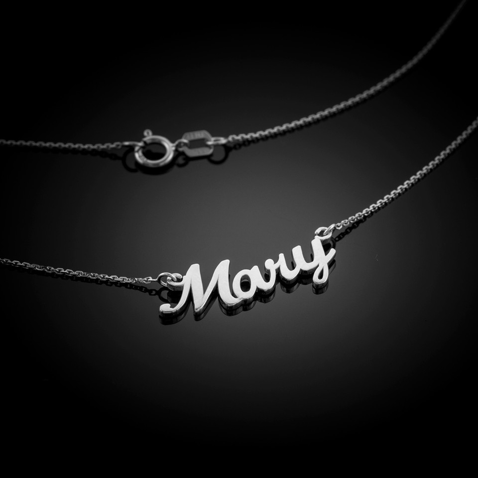 14k Solid Gold Personalized Name Script Necklace