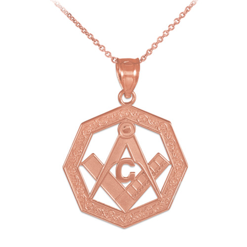 10k Yellow Gold Freemason Round Masonic Bail Pendant Necklace 10k Yellow Gold Freemason Round Masonic Bail Pendant Necklace