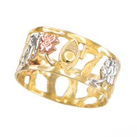 Three-tone Gold Lucky Ring