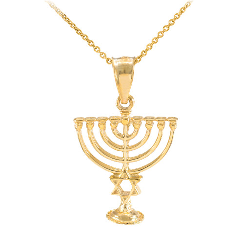 Gold Menorah Pendant with Star of David Factory Direct Jewelry