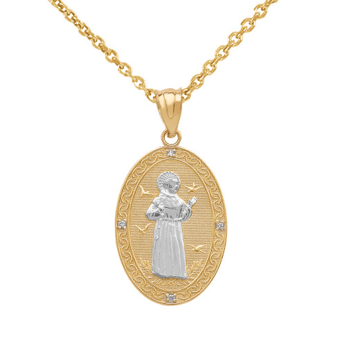 Sterling Silver 18.25 mm Round St. Francis of Assisi Medal Necklace |  Stuller