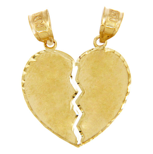 Gold Pendants - Breakable Heart Solid Gold Pendant