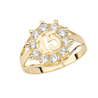 Quinceañera Cubic Zirconia Ring in Gold