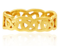 Yellow Gold Irish Celtic Knot Eternity Band Ring