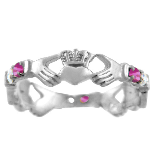 pink diamond claddagh ring