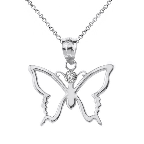 .925 Sterling Silver California Palm Tree Surfboard Pendant Necklace