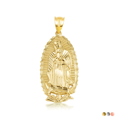 Gold Our Lady of Guadalupe Virgin Mary Necklace | Factory Direct Jewelry