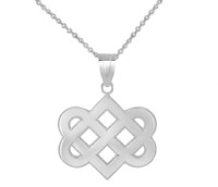 Celtic Love Knot Pendant Necklace in Sterling Silver