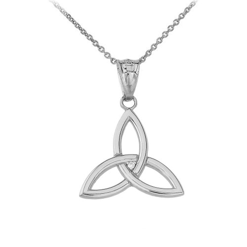.925 Sterling Silver Cubic Zirconia Irish Celtic Triquetra Trinity Knot ...