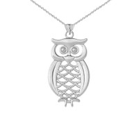 Solid-Sterling-Silver-Designer-Owl-Pendant-Necklace