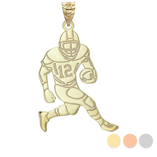 Gold Personalized Engraved Sports Football Player With Any Name and Number Penda
