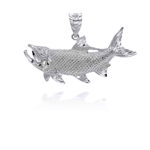 Silver Trout Fish Pendant Necklace Factory Direct Jewelry