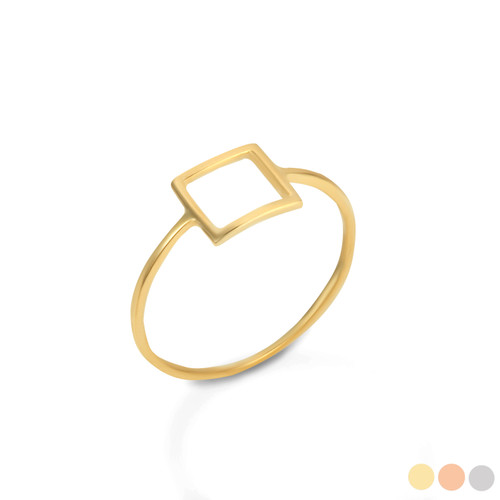 Gold Square Shape Ring | Factory Direct Jewelry