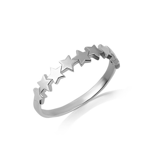 .925 Sterling Silver Celestial Star Cluster Band Ring Factory Direct