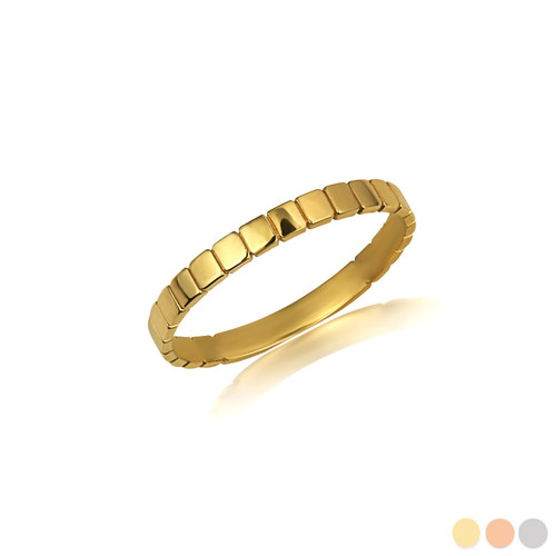Gold Classic Striped Band Ring Factory Direct Jewelry