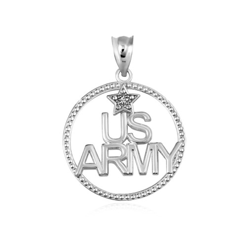 .925 Sterling Silver Beaded United States Army Officially Licensed Star