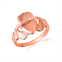 Rose Gold Men's Classic Claddagh Ring
