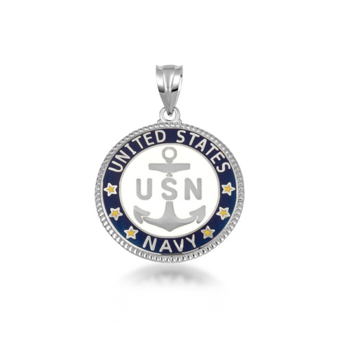 .925 Sterling Silver United States Navy Emblem Officially Licensed Medallion Pen