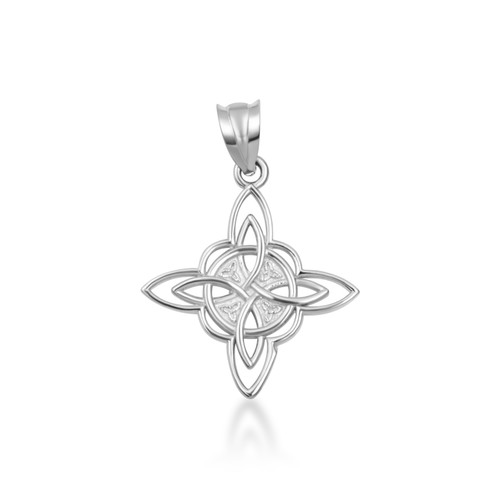 .925 Sterling Silver Irish Celtic Cross Trinity Knot Pendant Necklace ...
