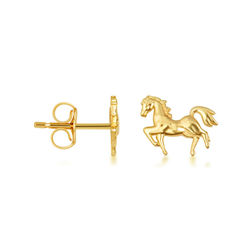 Gold Racehorse Earrings