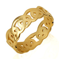 Gold Unisex Timeless Celtic Trinity Knot Ring