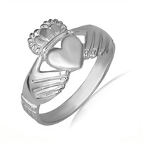 White Gold Woman's Eternal Irish Claddagh Ring