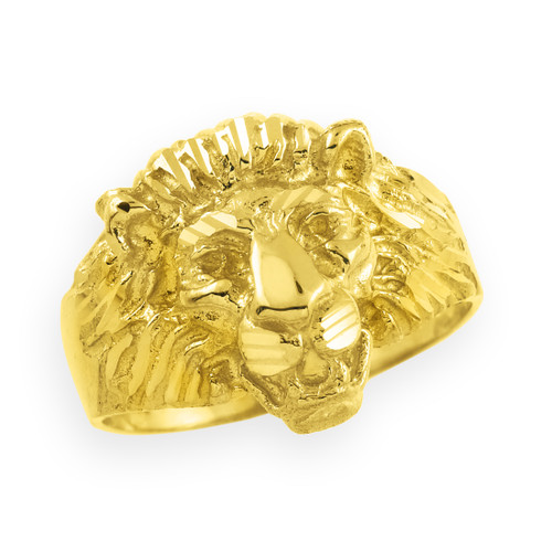 10k Gold Lion Head Men's Ring (7)|Amazon.com