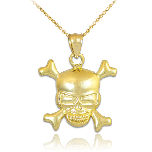 Gold Skull and Bones Pendant