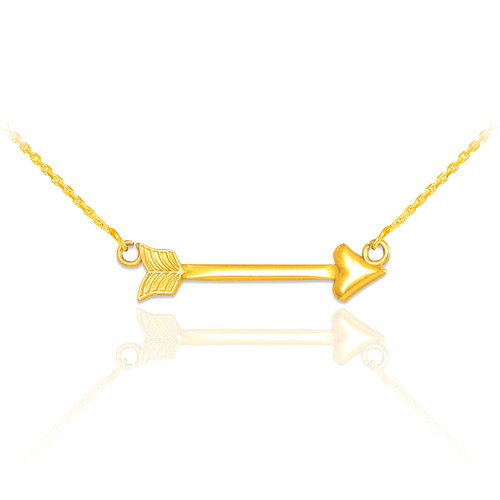 Gold Sideways Arrow Necklace