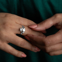 .925 Sterling Silver Woman's Classic Claddagh Ring on female model