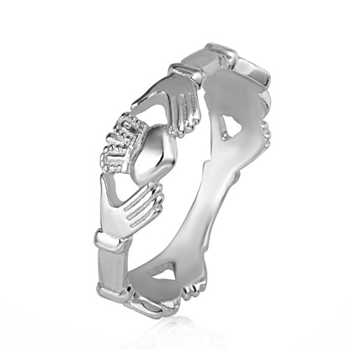 .925 Sterling Silver Woman's Eternal Claddagh Ring Factory Direct Jewelry