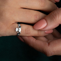 .925 Sterling Silver Symbolic Claddagh Baby Ring on female model