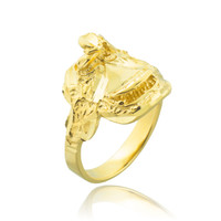 Gold Horse Saddle Ring (Available in Yellow/Rose/White)