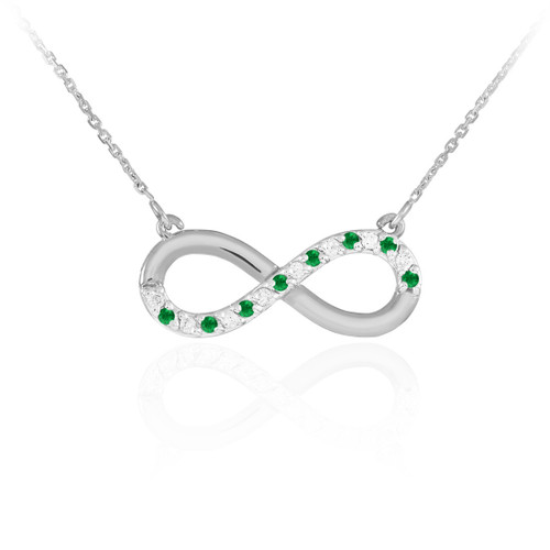 14K White Gold Emerald and Diamond 