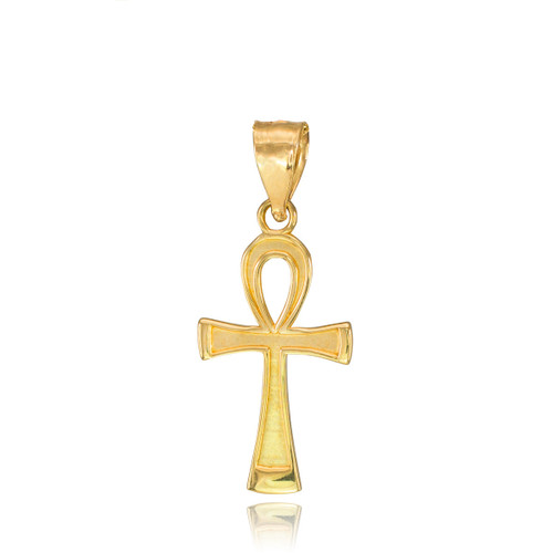 Gold Ankh Cross Charm Necklace