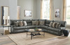 Como - 5 Piece Italian Leather Match Reclining Sectional