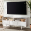 Mid-Century Modern Minimalist 3 Drawer Corner TV Stand For TVs Up To 58