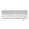 Mid-Century Modern Minimalist 3 Drawer Corner TV Stand For TVs Up To 58