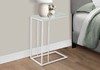 Accent Table, C - Shaped, Tempered Glass, Stylish Design Contemporary & Modern
