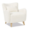 Lune - Curved Arm Accent Chair With Lumbar Pillow - Ivory White