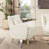 Lune - Curved Arm Accent Chair With Lumbar Pillow - Ivory White Lune - Curved Arm Accent Chair With Lumbar Pillow - Ivory White