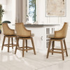 Bahama - Cane High Back Swivel Counter Stool With Recessed Arms Textured Weave - Taupe Beige Bahama - Cane High Back Swivel Counter Stool With Recessed Arms Textured Weave - Taupe Beige